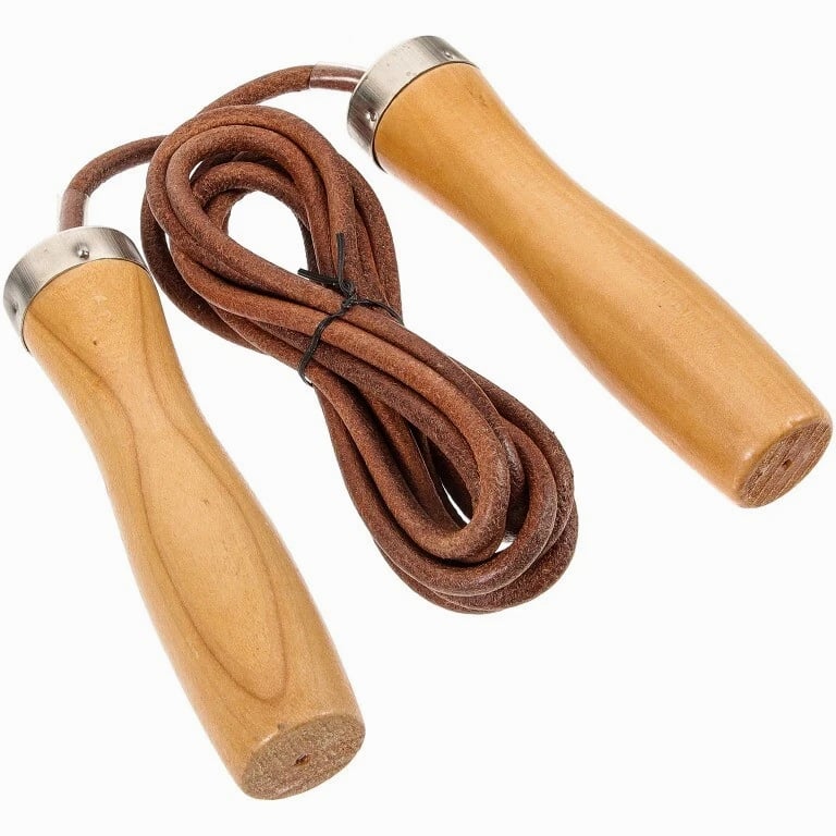 Fitness equipment, skipping rope exercise, indoor and outdoor, wooden handle