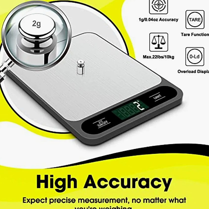 Digital Kitchen Scale 10kg 22lb with Tare Function
