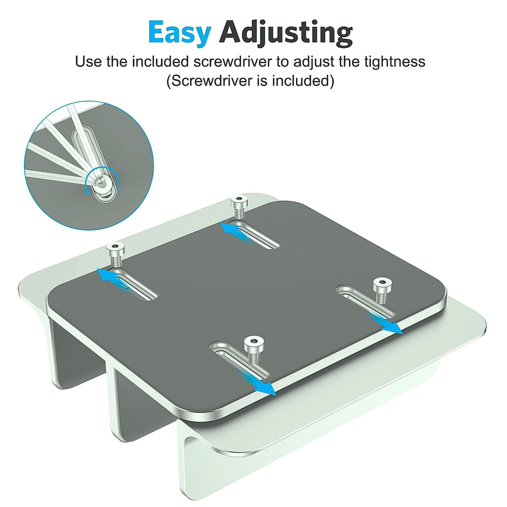 OMOTON Vertical Laptop Stand Double Dock Aluminum Silver
