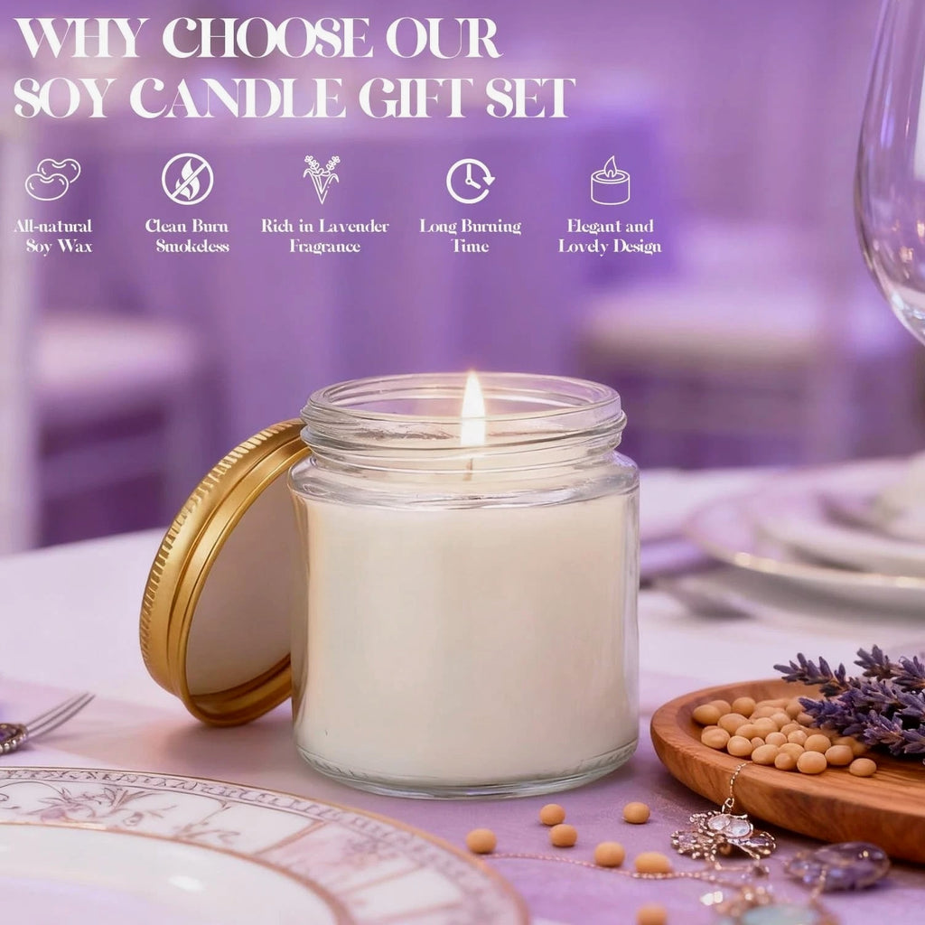 24 PCS 4oz White Soy Wax Candles, Lavender Scented Candle Gift Set, Bulk Party Favors...