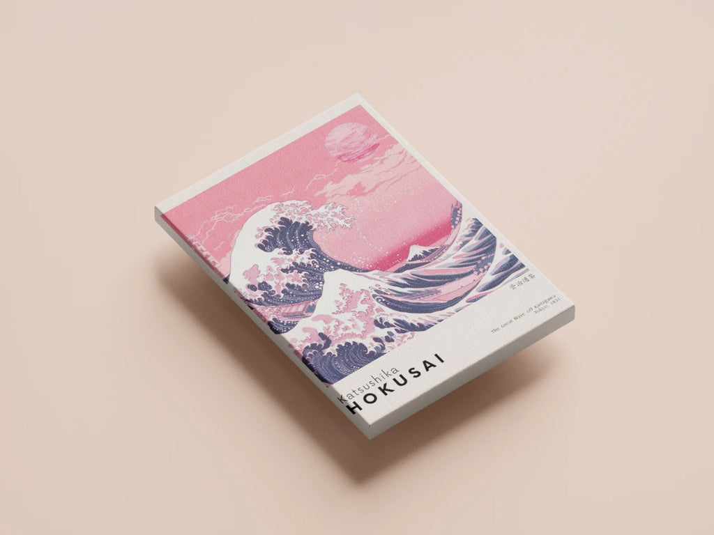 Pink Great Wave Hokusai Canvas Print - Japanese Aesthetic Wall Art Decor