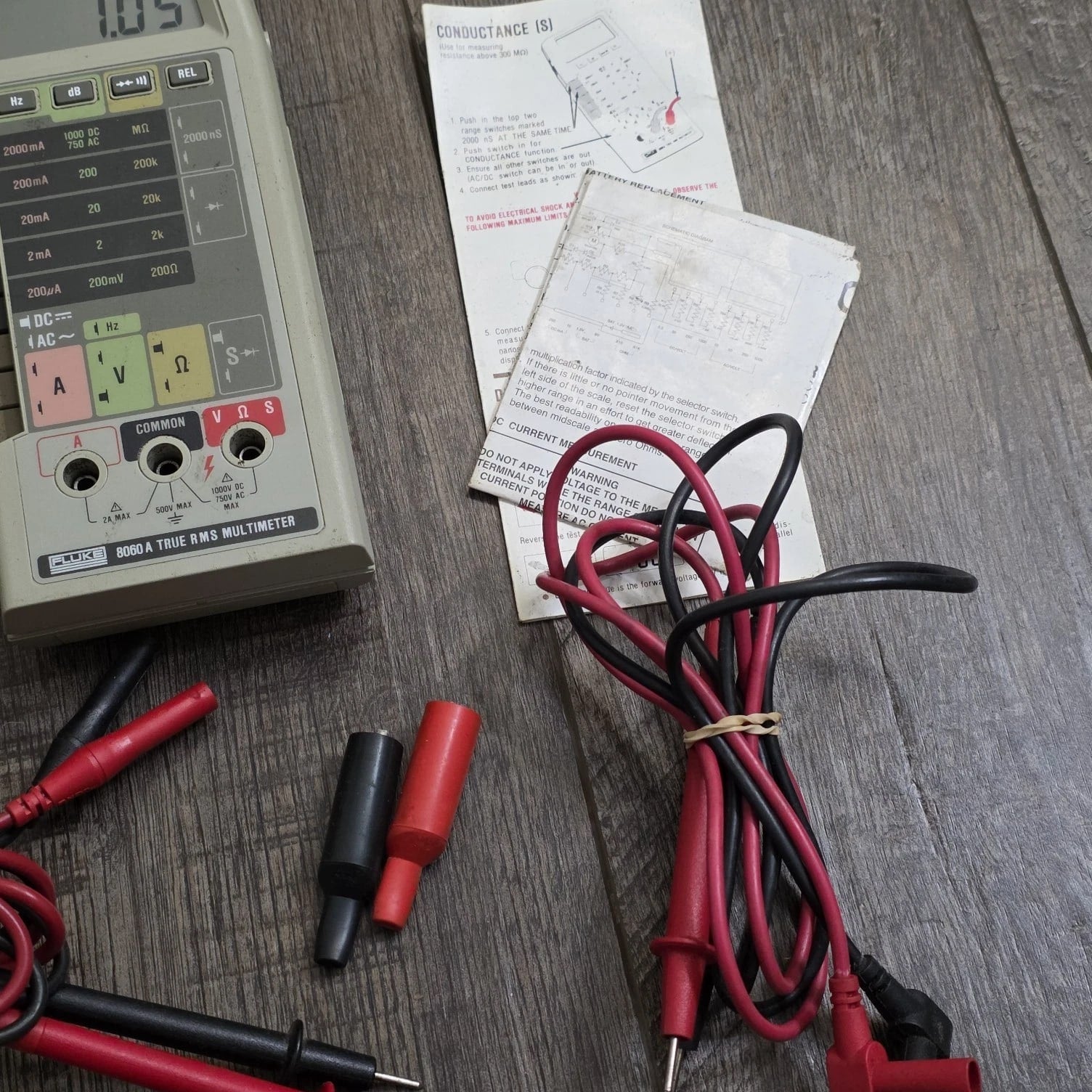 Fluke 8060A True RMS Digital Multimeter - Tested Working