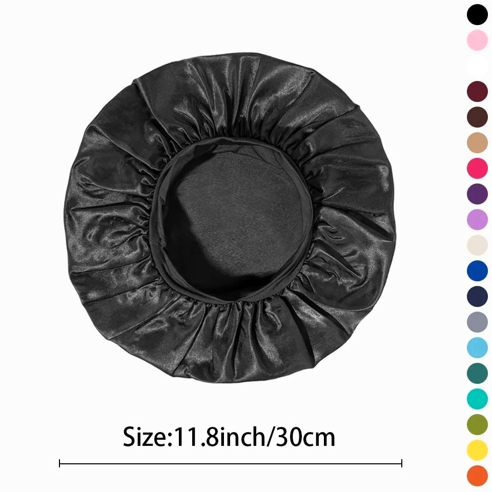 Silk Satin Sleep Bonnet Hair Cap Bonnet Elastic Soft Wide Band for Women