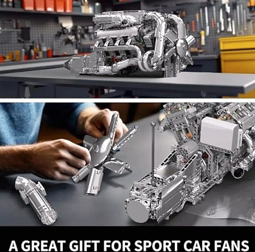 Mould King V8 Twin-Turbo Engine Model Kit 2899 Pieces
