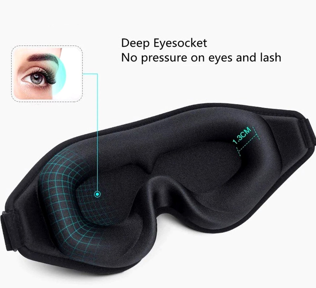 Travel Silk Eye Mask - Blackout Eye Cover for Rest & Deep Sleep (1 Pc)