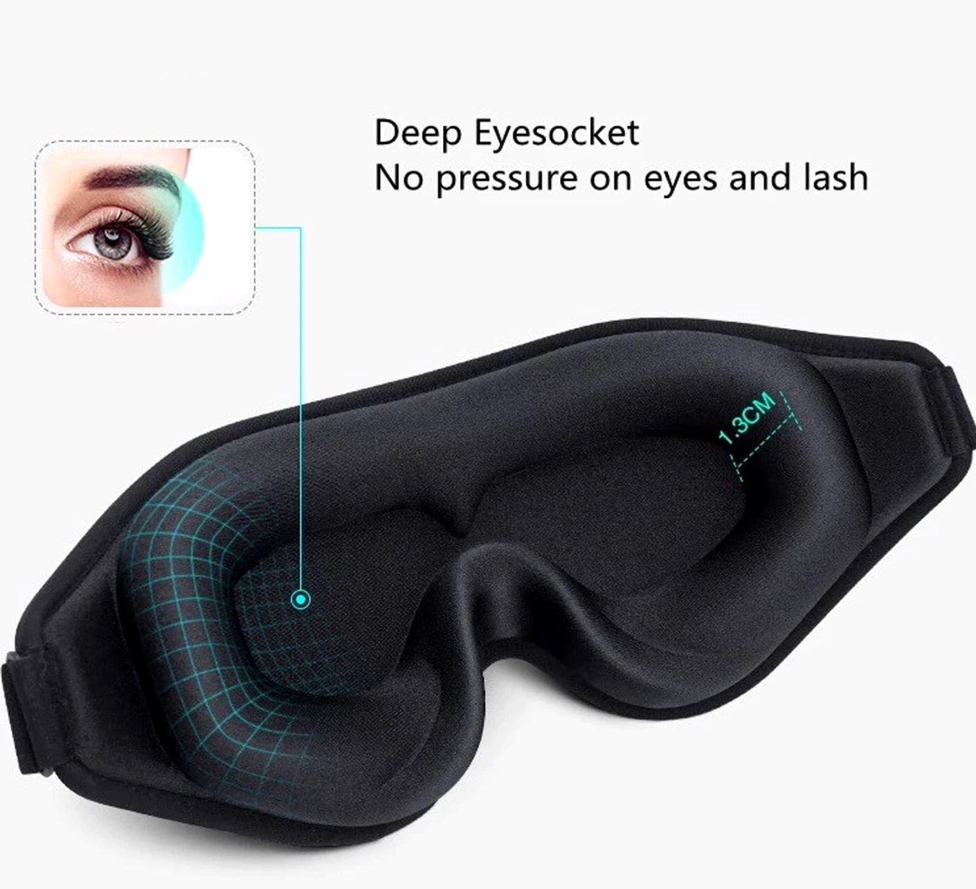 Travel Silk Eye Mask - Blackout Eye Cover for Rest & Deep Sleep (1 Pc)