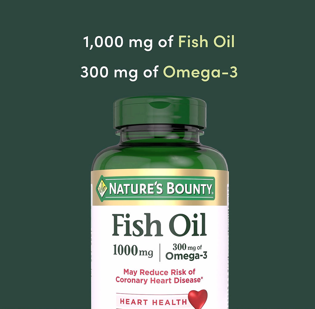 Nature's Bounty Fish Oil 1000mg Omega-3 Softgels, 145 Count