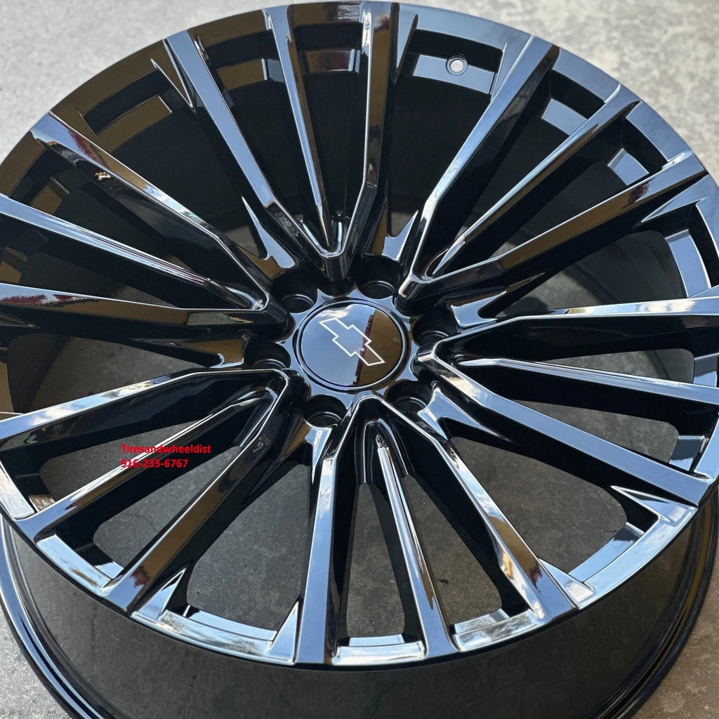 26'' inch Escalade Wheels fit Silverado Yukon Tahoe Gloss Black with Tires New