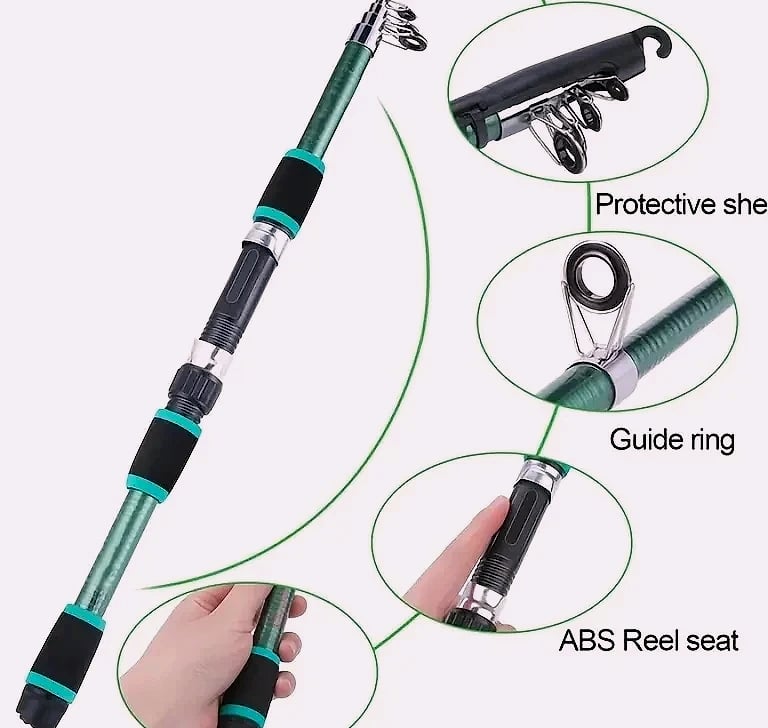 JSFUN Telescopic Fishing Rod and Spinning Reel Travel Kit