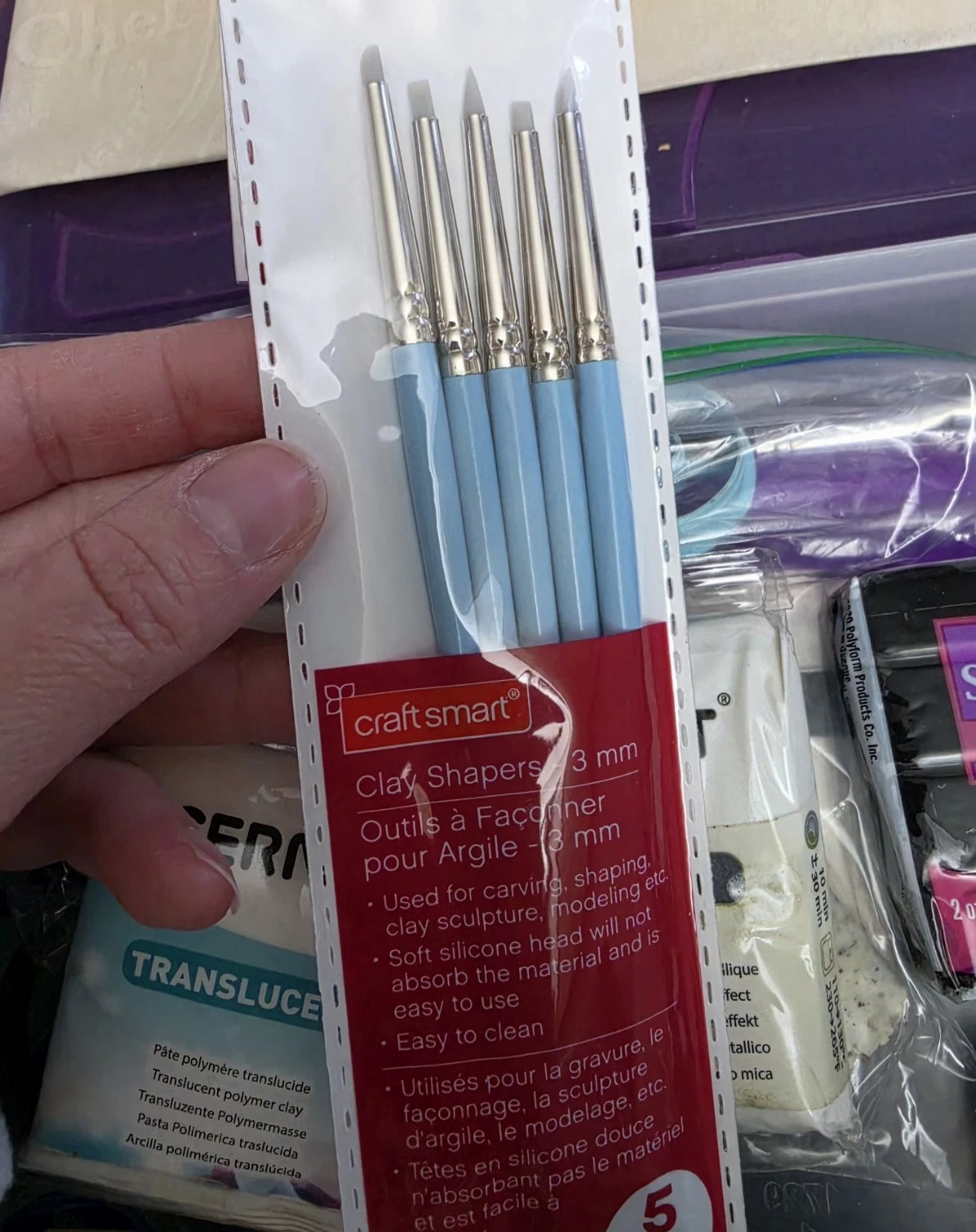 Cernit & Sculpey Polymer Clay, Premo Set Black White Translucent clay Cutters