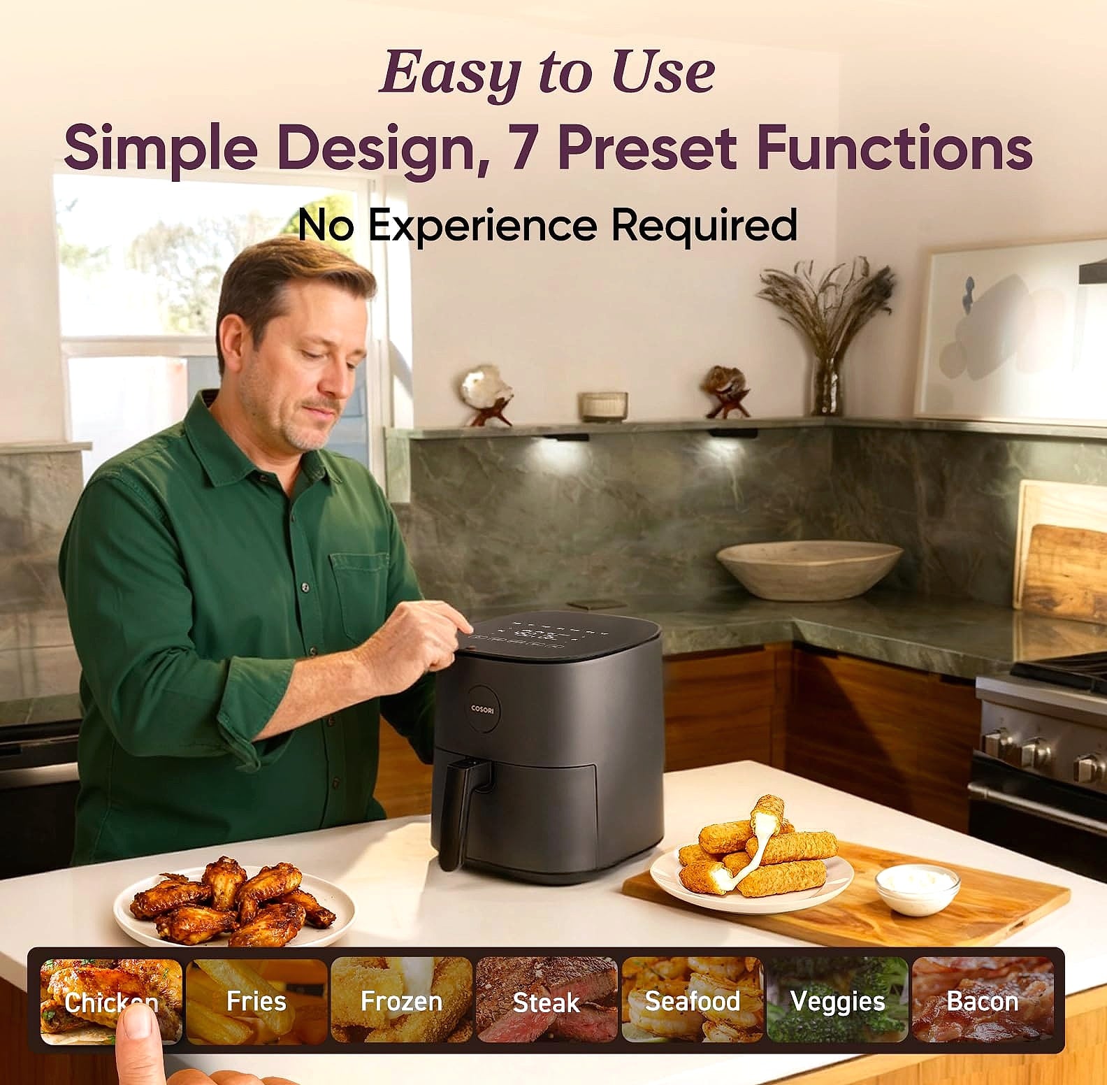 Cosori Air Fryer Pro 5QT Compact with Ceramic Basket