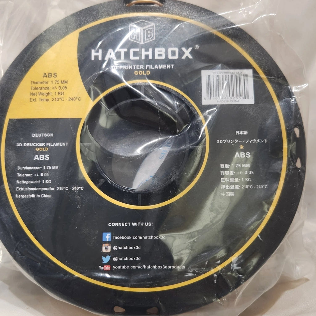 HATCHBOX ABS 1.75 mm 3D Printer Filament in Gold, 1kg Spool