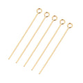 100pcs Stainless Steel 9 Eye Pin Gold Silver Tone 0.6mm Thick Loop Eyepin Findings for DIY Handmade Earring Jewelry Making