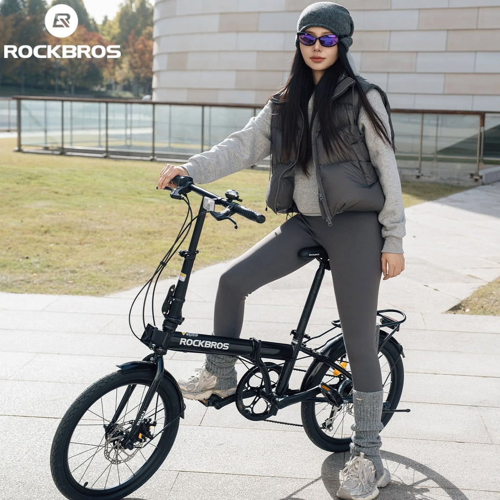 ROCKBROS SKN 20"Folding City Bike Steel Frame Shimano 7-Speed Disc Brakes Black