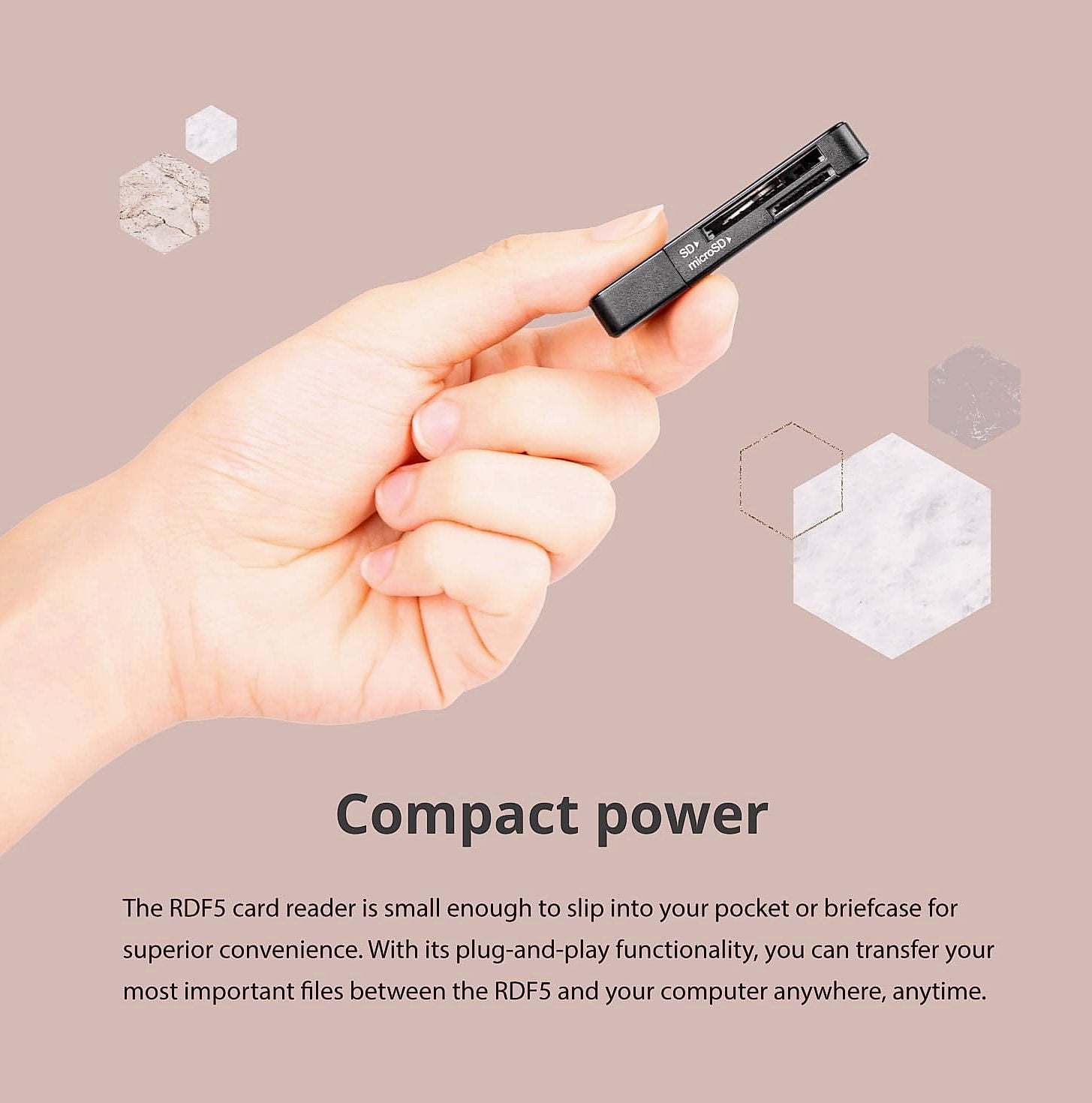 Transcend RDF5 USB 3.1 SD Card Reader for PC and Mac