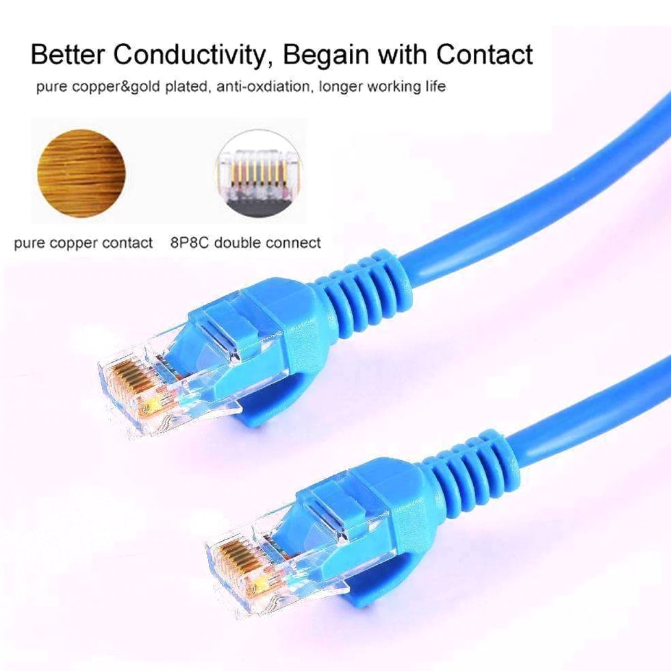 10m Cat 5E Molded Network Lan Ethernet Internet Patch Cable Blue New