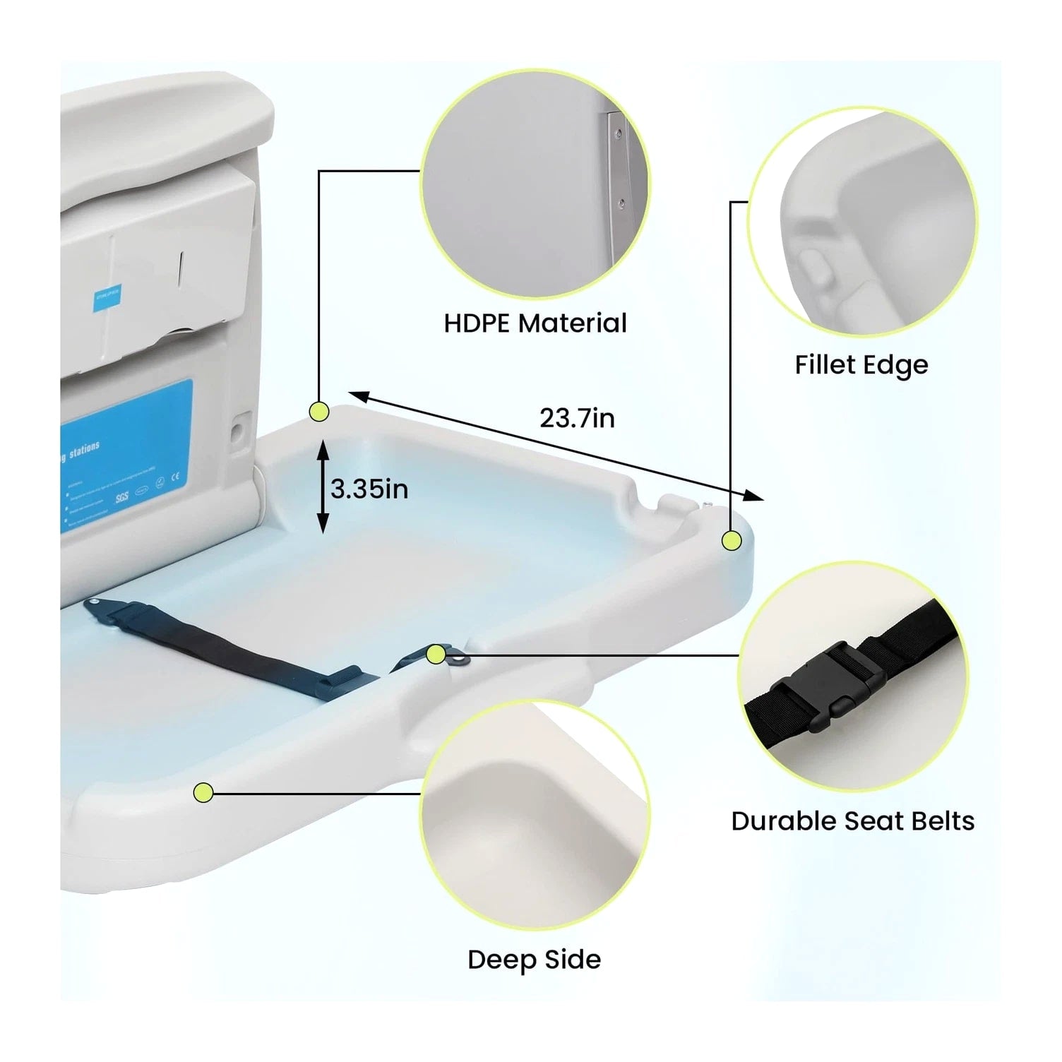 Commercial Baby Changing Station,Wall Mounted Baby Changing Station with Safe...