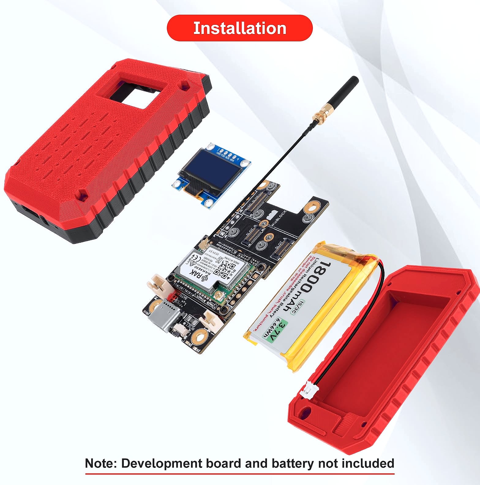 Drocoge Meshtastic RAK Wisblock Enclosure Kit Red