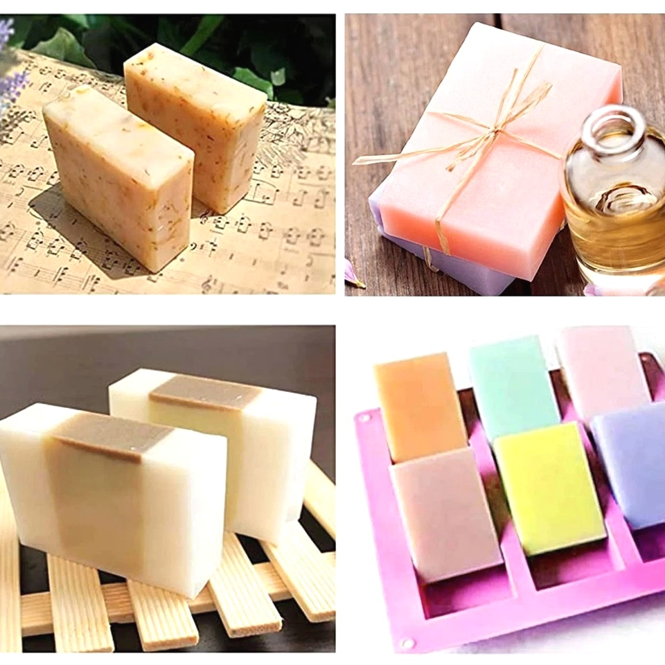 Silicone Soap Molds 3 Pcs, Rectangle Soap Molds for Soap Making, 6 Cavity Mold