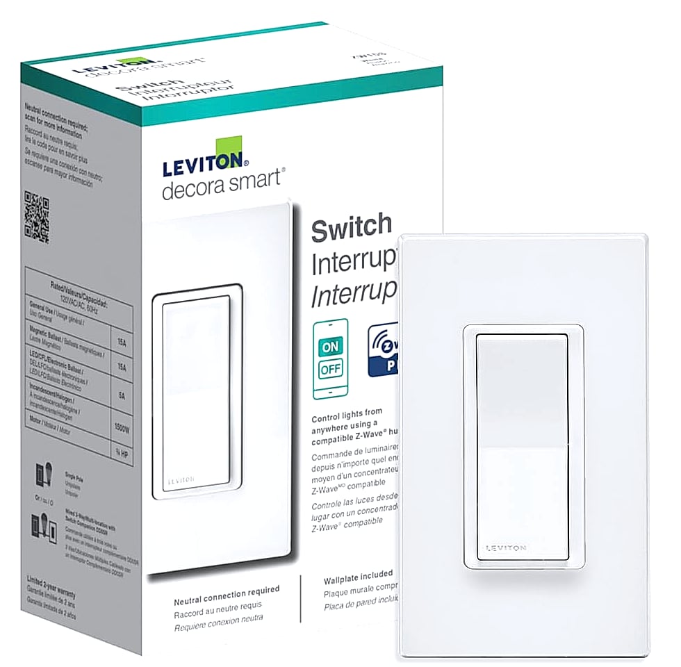 Leviton Decora Smart Z-Wave 800 Series Switch ZW15S-1RW