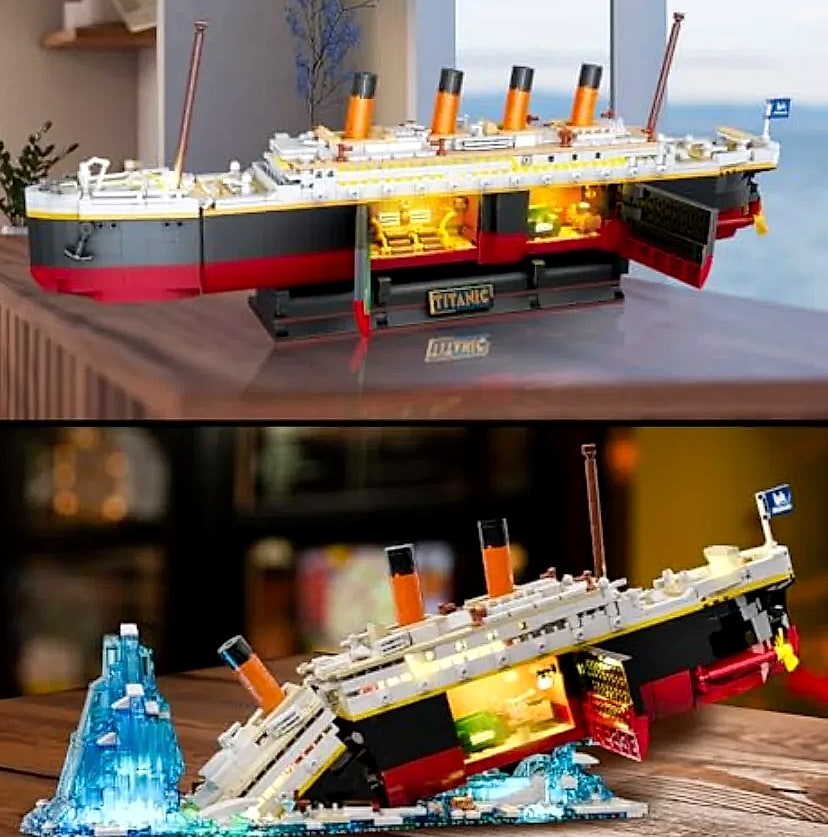 Titanic Ship 1883-Piece Building Block Set with Light