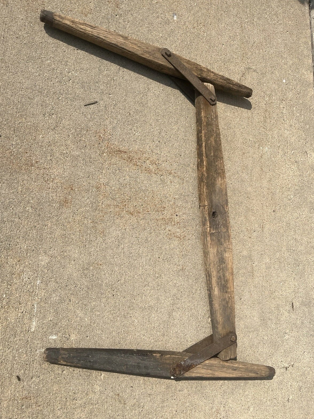 Antique Primitive Wood Double Tree Iron Country Decor Western 2-Horse Hitch