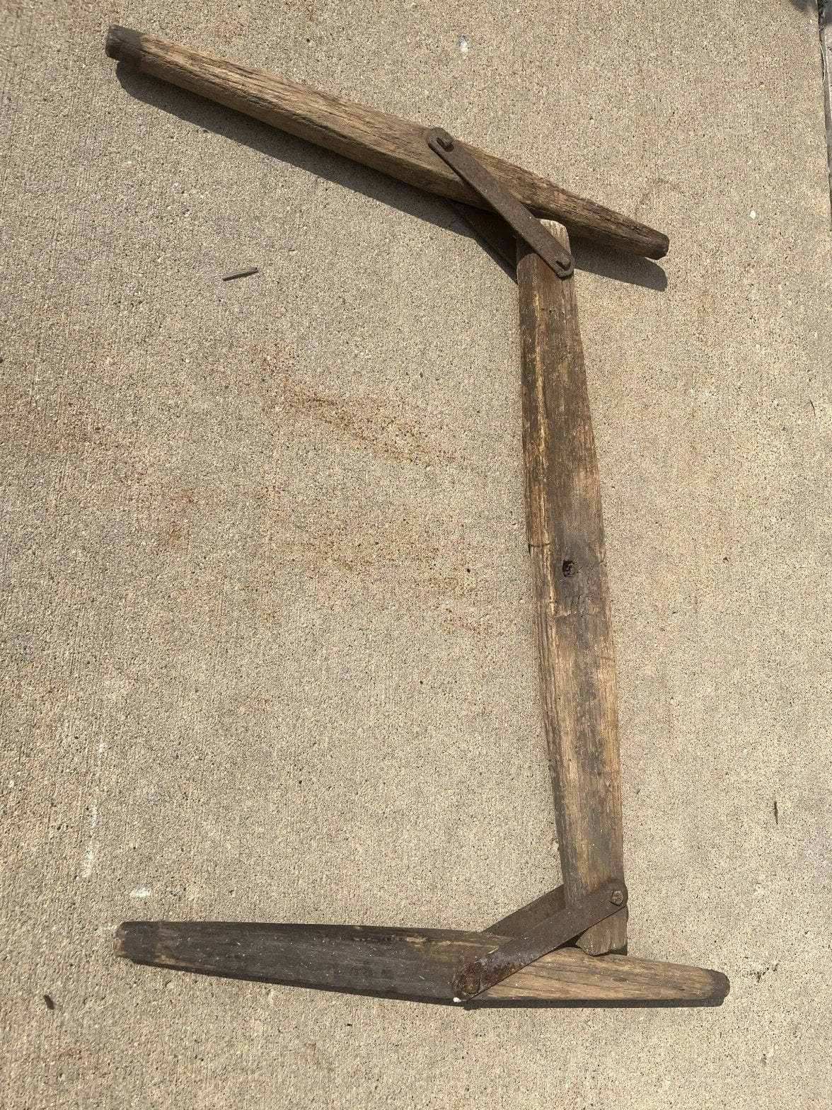 Antique Primitive Wood Double Tree Iron Country Decor Western 2-Horse Hitch