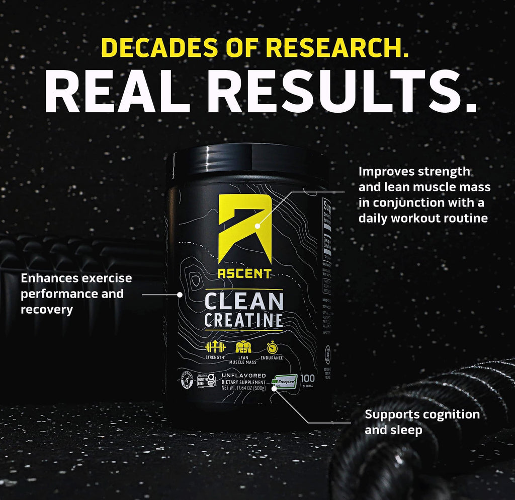 Ascent Clean Creatine Monohydrate Powder, 5G Per Serving