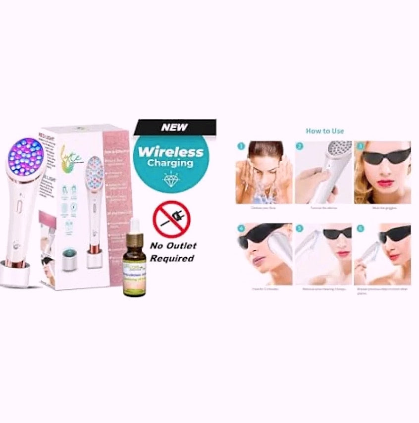 Wireless Duo Red Blue LED Light Therapy Face Device