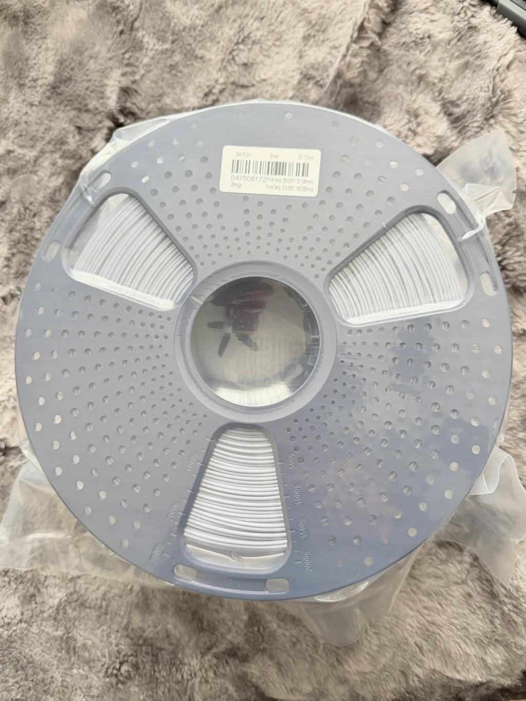 Silk PLA + Silver 3kg Spool 3D Printer Filament