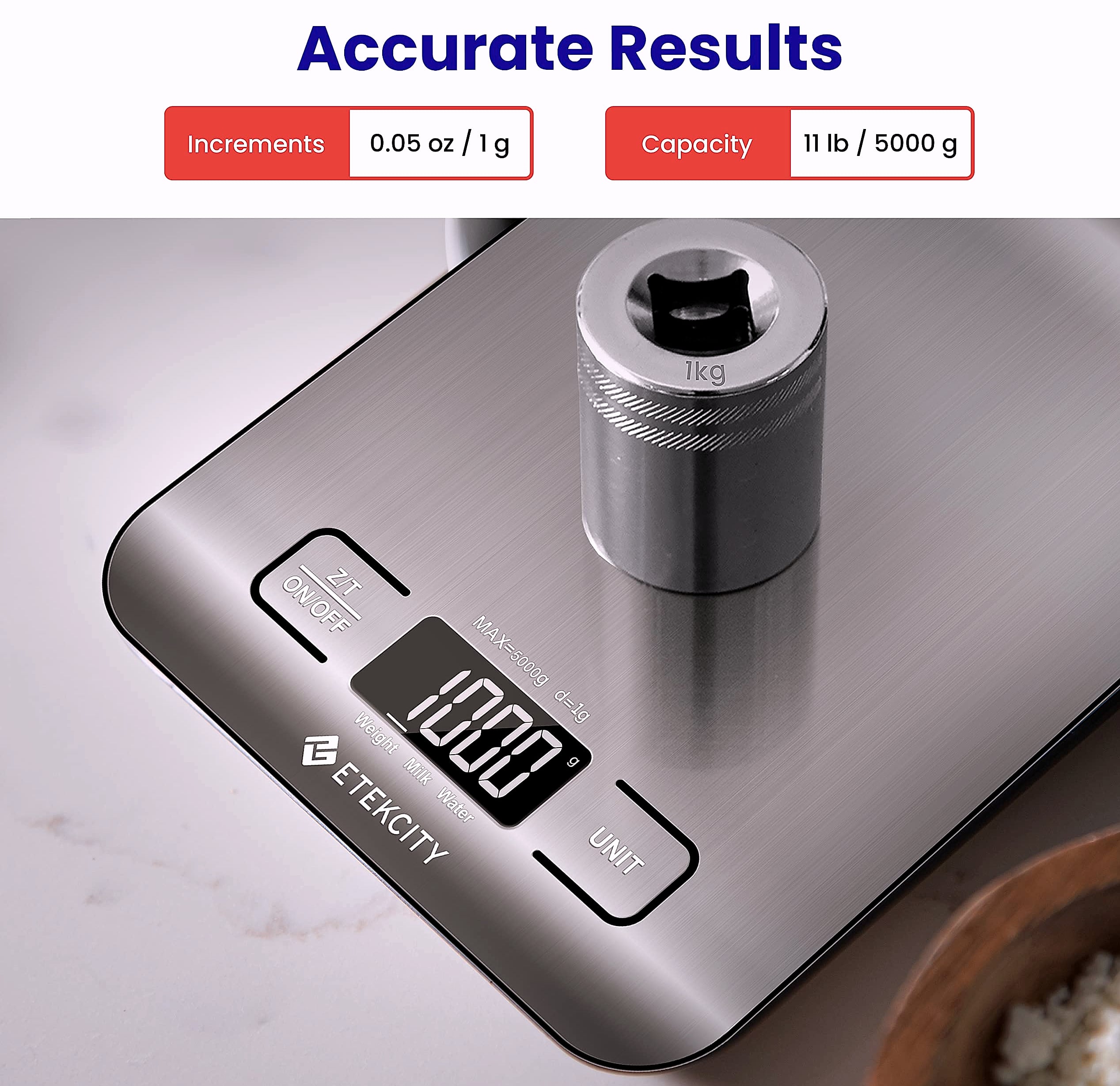 Etekcity Digital Food Scale, 11lb Capacity for Cooking and Baking