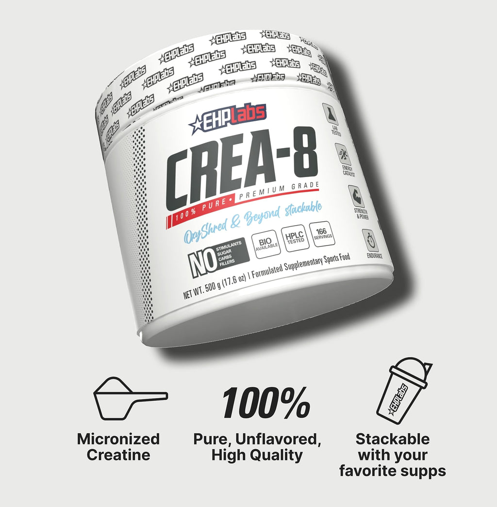 EHP Labs CREA-8 Micronized Creatine Monohydrate Powder 500g