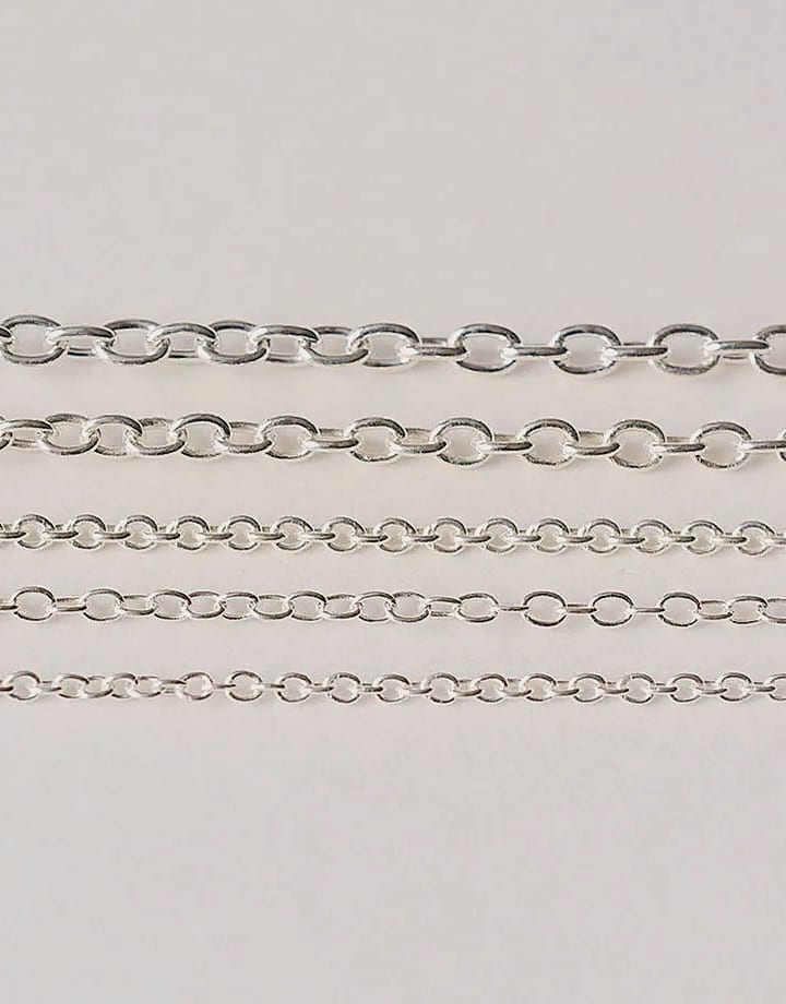 Justneo 925 Sterling Silver Oval Cable Chain 1 meter