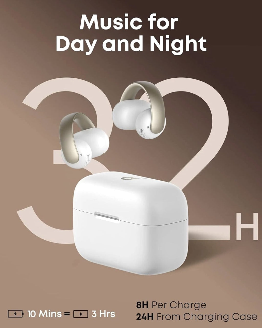 Soundcore AeroClip Open-Ear Earbuds Clip-On Headphones 4 Mic AI-Boost Clear Call