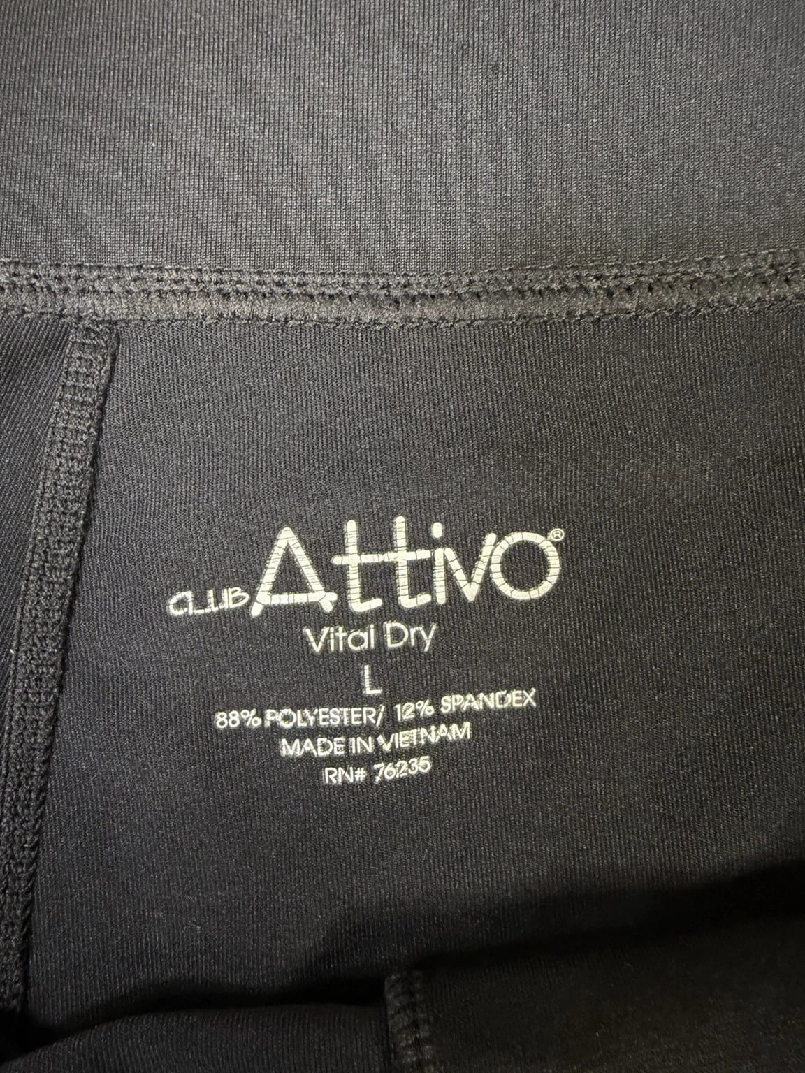 Club Attivo Vital Dry Women's Black Wide Leg Pants Size L Stretch Yoga