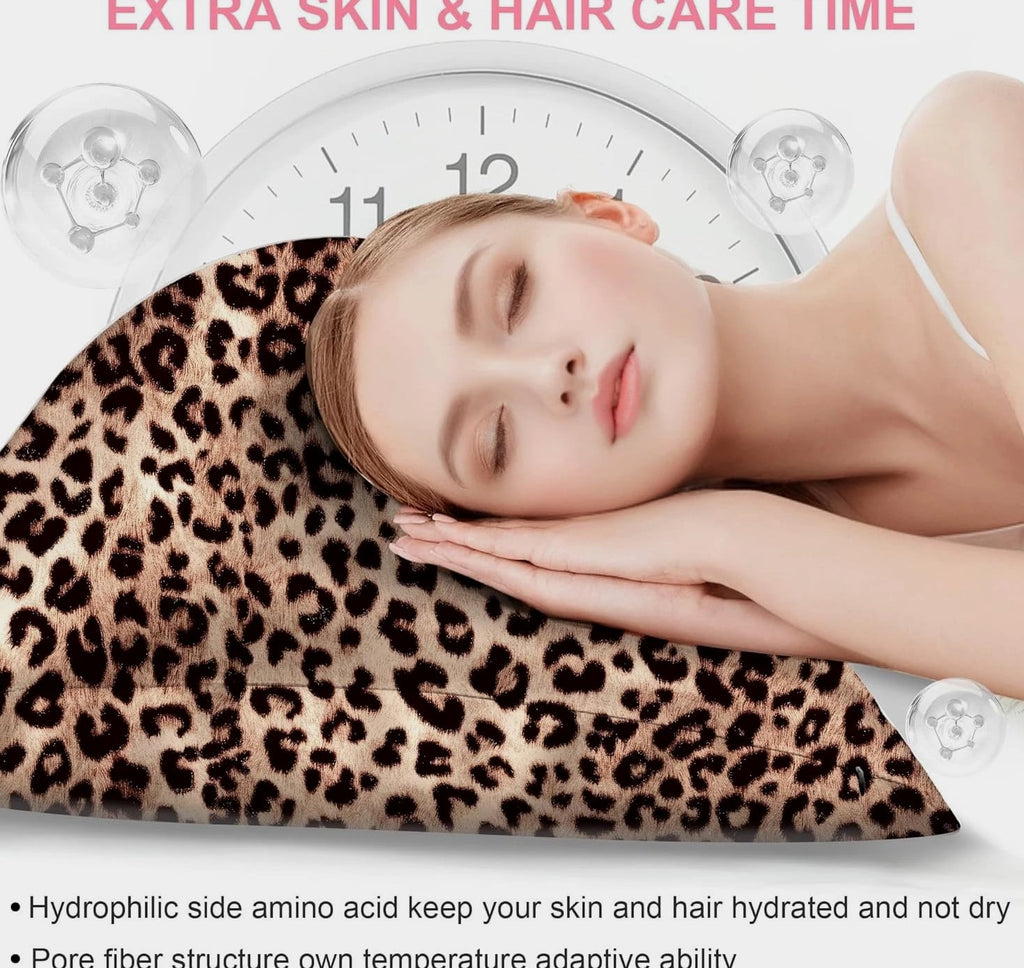 Mulberry Silk Pillow Cases 2 Pack - Leopard Brown