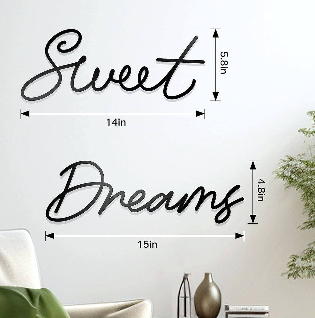 Zzbakress Sweet Dreams Metal Wall Decor for Bedroom