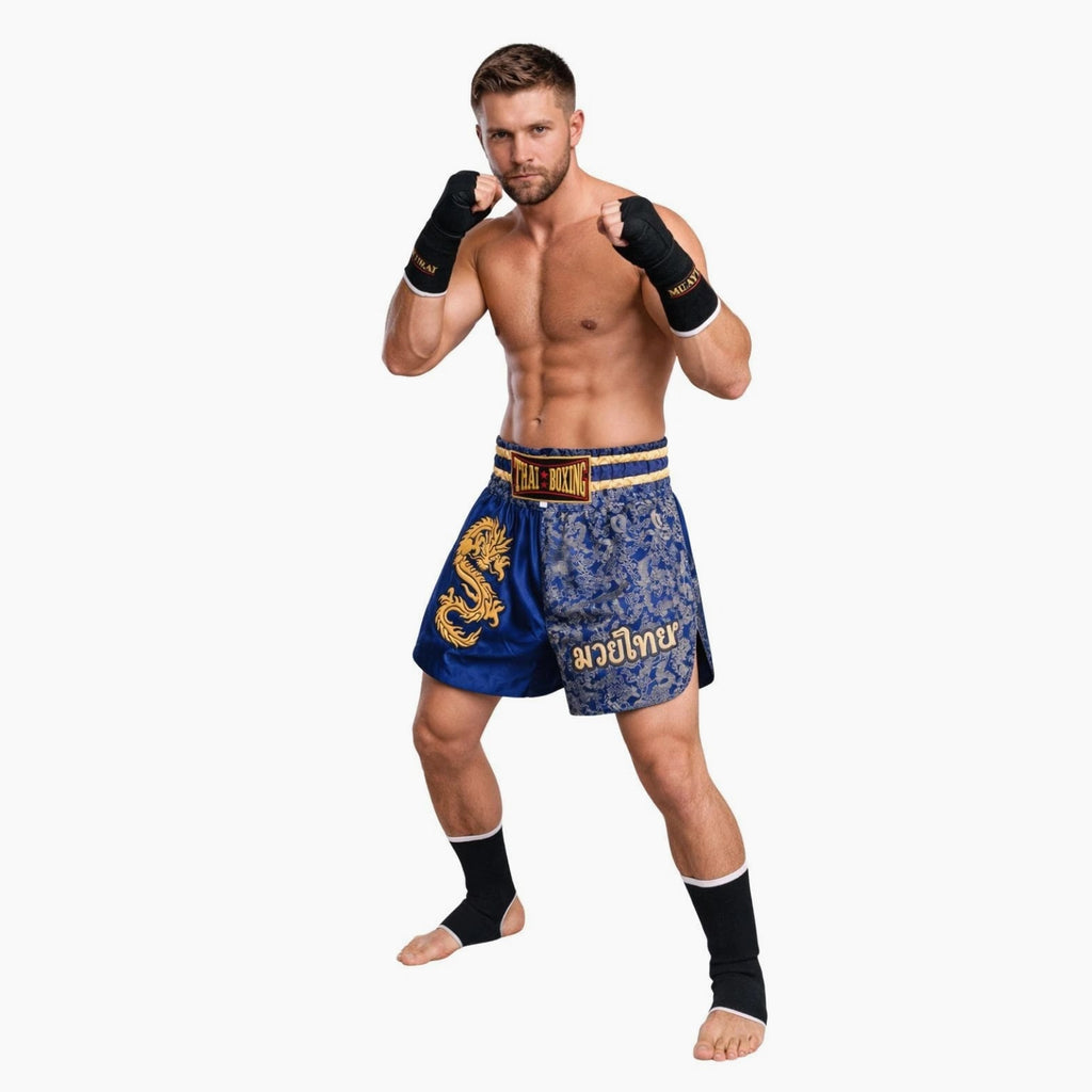 Muay Thai Fight Boxing Shorts Dragon Grappling Starter Kit Set Fitness Gym Gear
