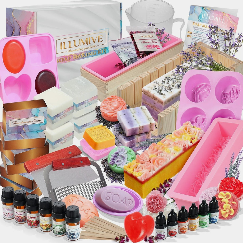Deluxe DIY Soap Making Kit for Adults & Kids | Melt & Pour Shea Butter + Glycerin Base