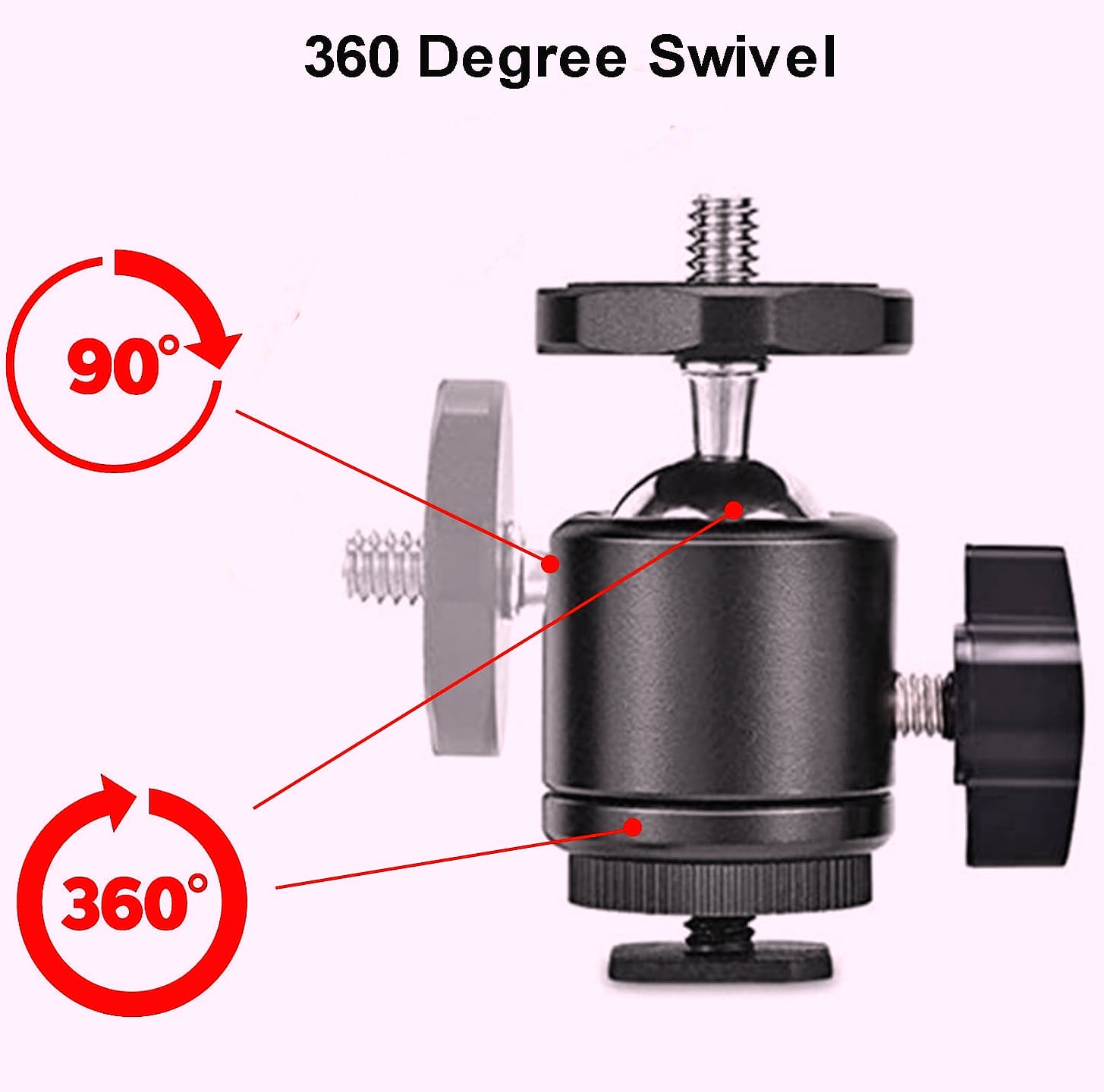 Eszkozta 1/4" Swivel Ball Head Tripod Mount, 2 Pack