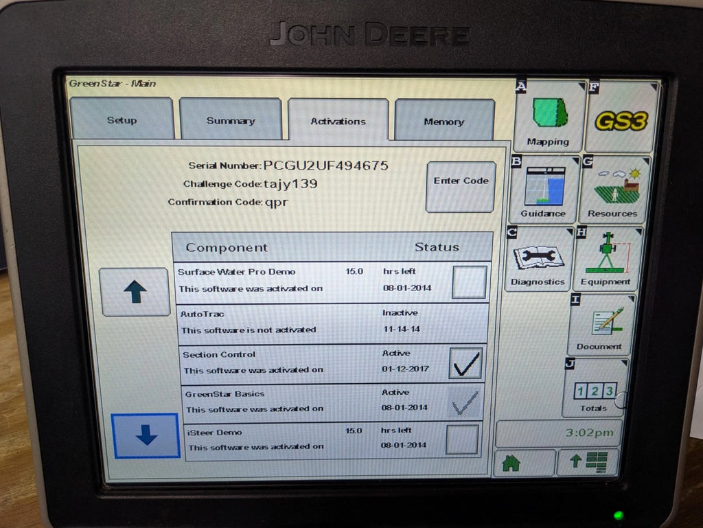 John Deere Greenstar 3 GS3 2630 Display - PFA11061, PFA10631, PFA10058, PFA10310