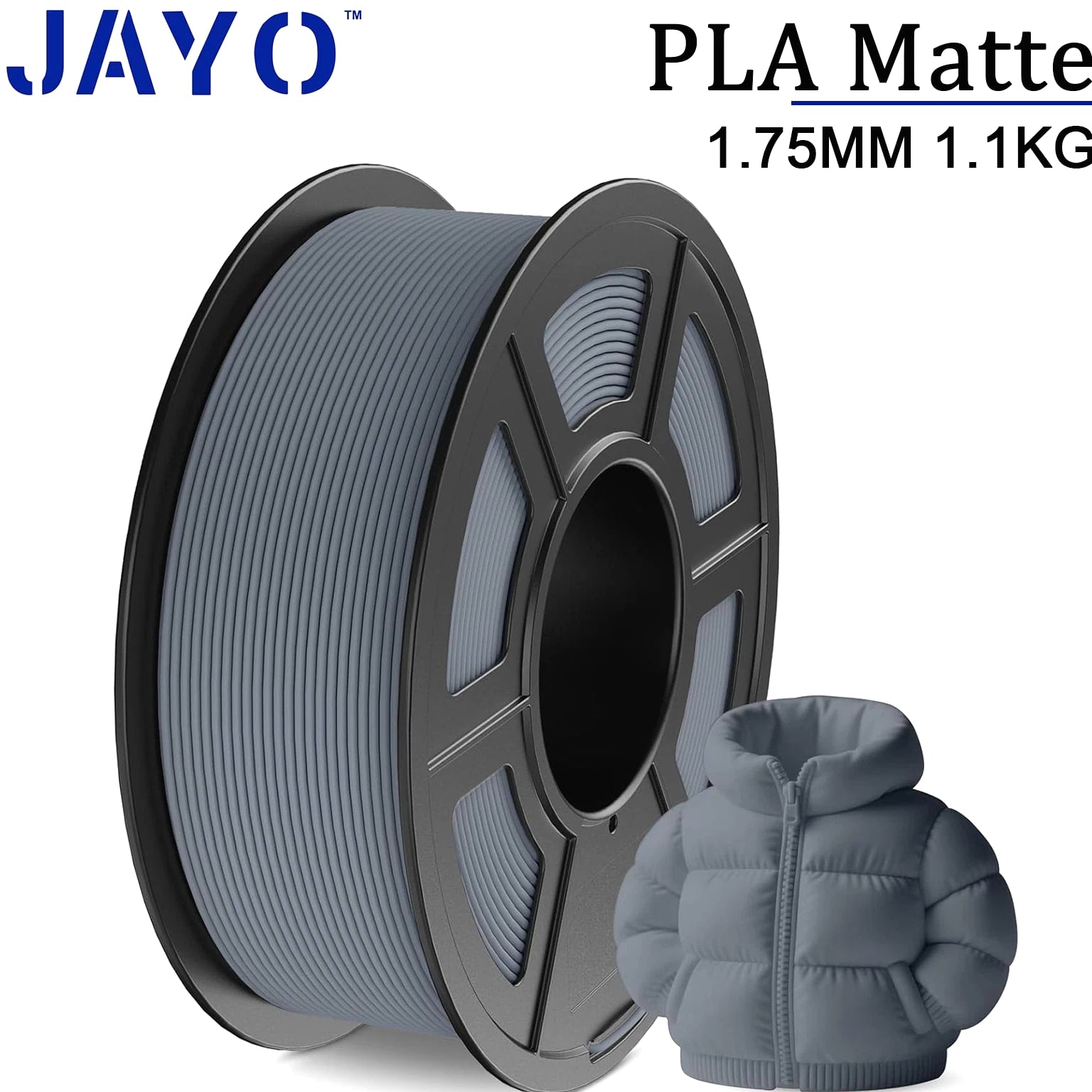 JAYO 5KG/10KG/20KG Matte PLA Black White Gray 3D Filament 1.75mm 1.1KG/SET