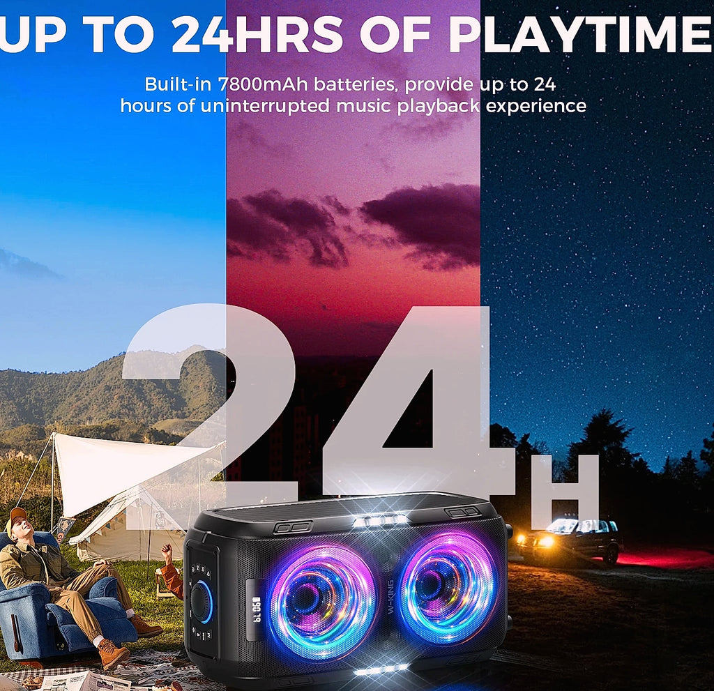 W-King 250W Peak Bluetooth Speaker with 120dB Bass