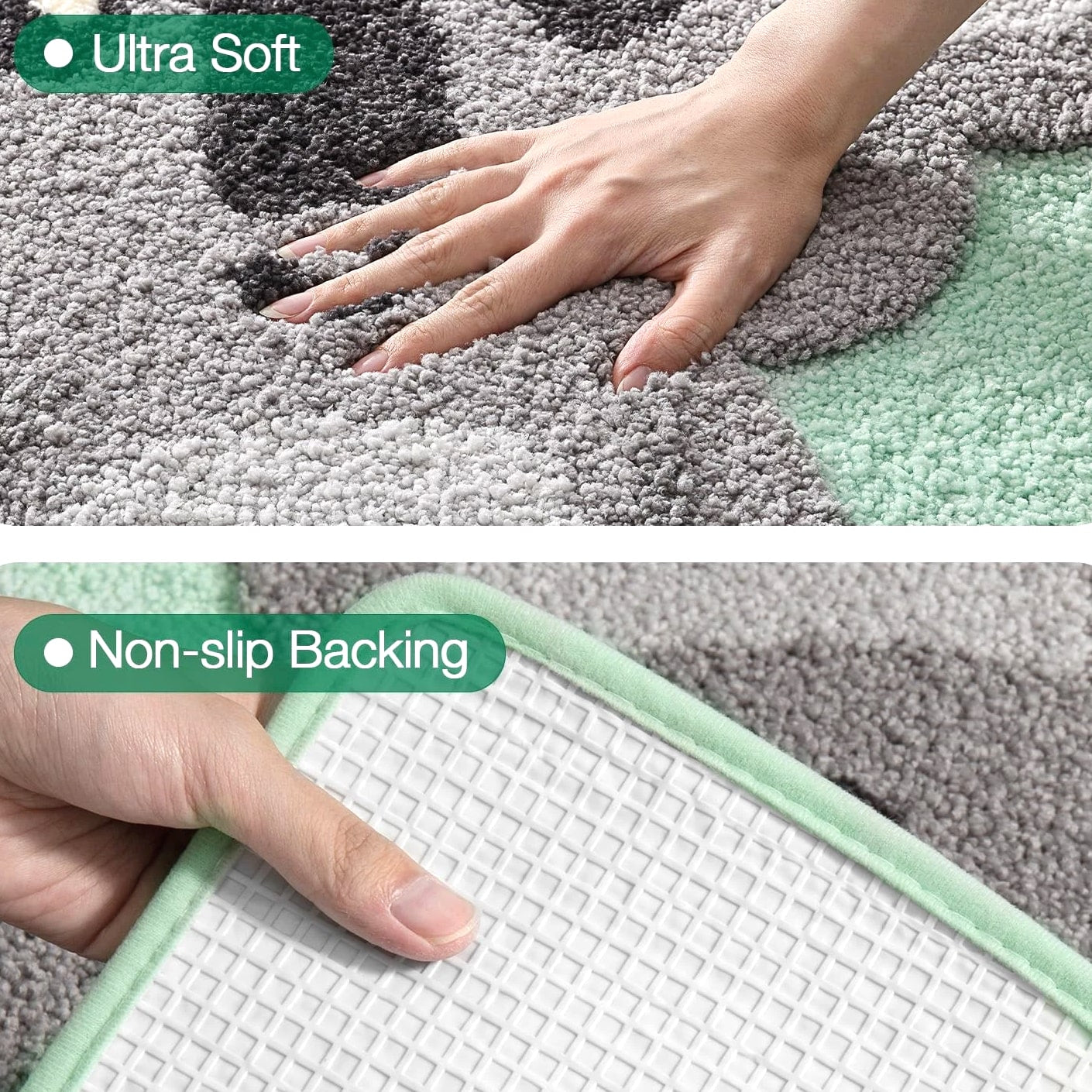 Cute Animal Thick Bathroom Rugs, Non-Slip Backing Washable Bath Mats, Plush...