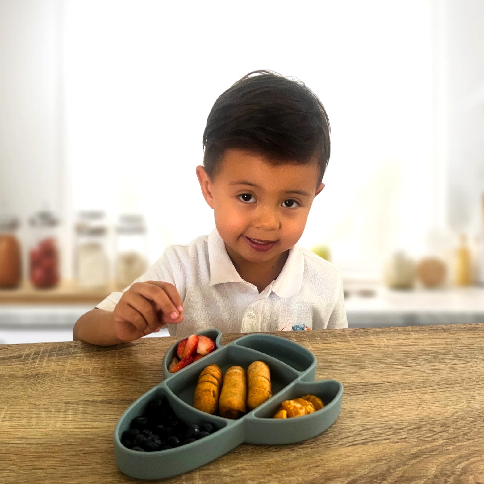 Liitle Sadi Silicone Airplane Toddler Plate, BPA-Free, Baby Plate, Baby Dish.