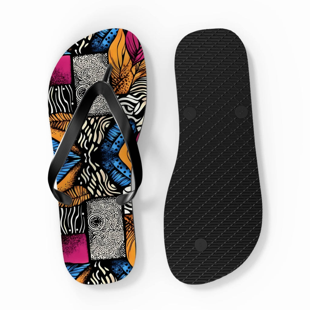 Floral and Feather Flip Flops | Summer Footwear Beach Sandals Poolside Comfort