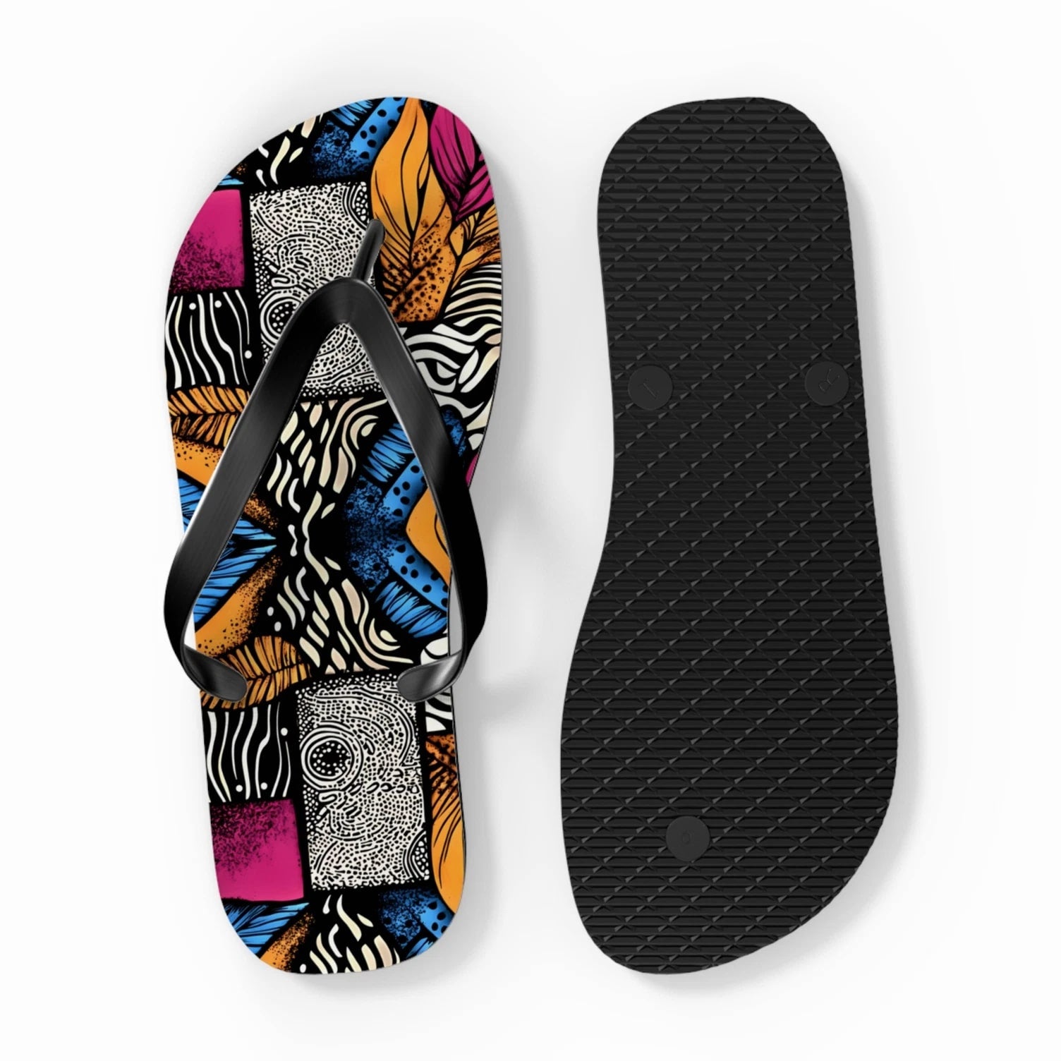 Floral and Feather Flip Flops | Summer Footwear Beach Sandals Poolside Comfort