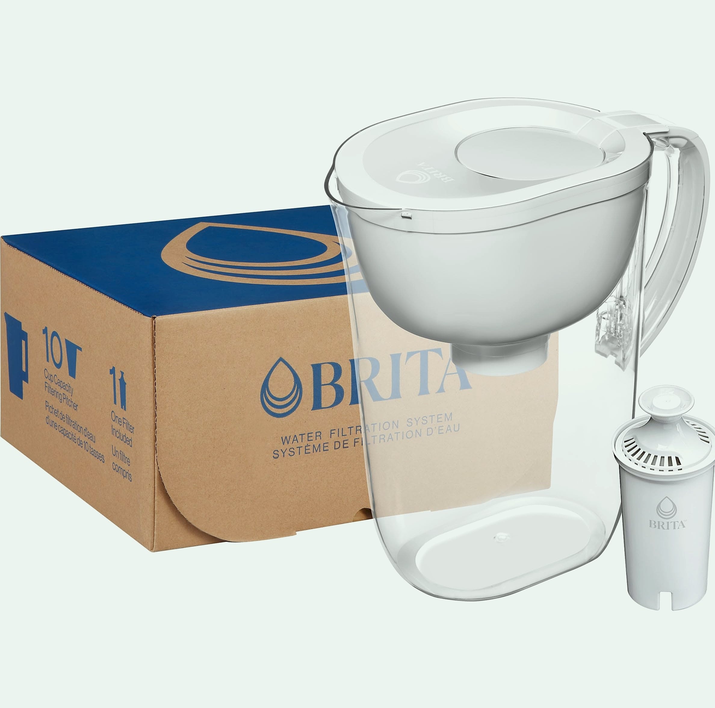 Brita Large 10-Cup Water Filter Pitcher, BPA-Free