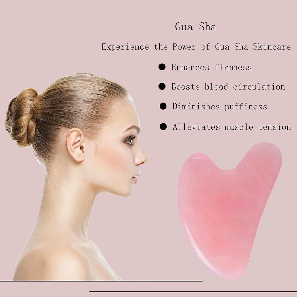 Gua Sha Jade Stone Massage Tool, Guasha for Face and Body Skin Care