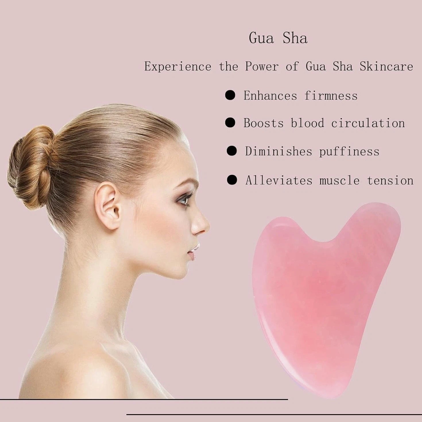 Gua Sha Jade Stone Massage Tool, Guasha for Face and Body Skin Care